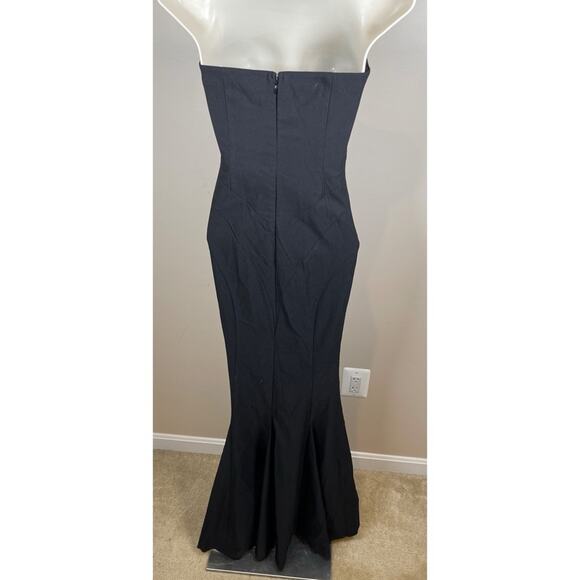 Michael Costello Billie Black Bustier Strapless Bodycon Maxi Dress Size XS - Picture 7 of 8